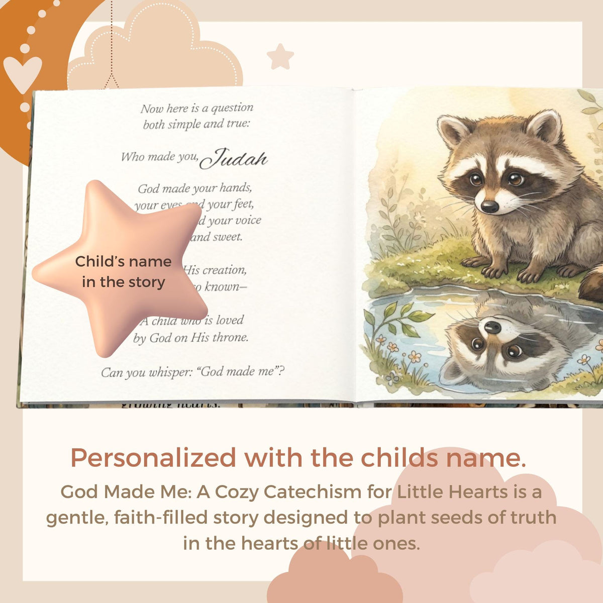 Personalized Christian Baby Book with Name, Baptism Gift for Boy or Girl, Baby Dedication Gift, Christening Gift from Godparents