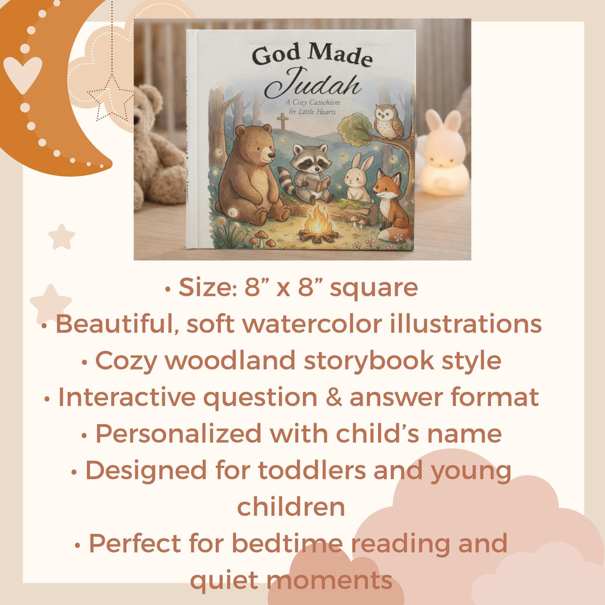 Personalized Christian Baby Book with Name, Baptism Gift for Boy or Girl, Baby Dedication Gift, Christening Gift from Godparents