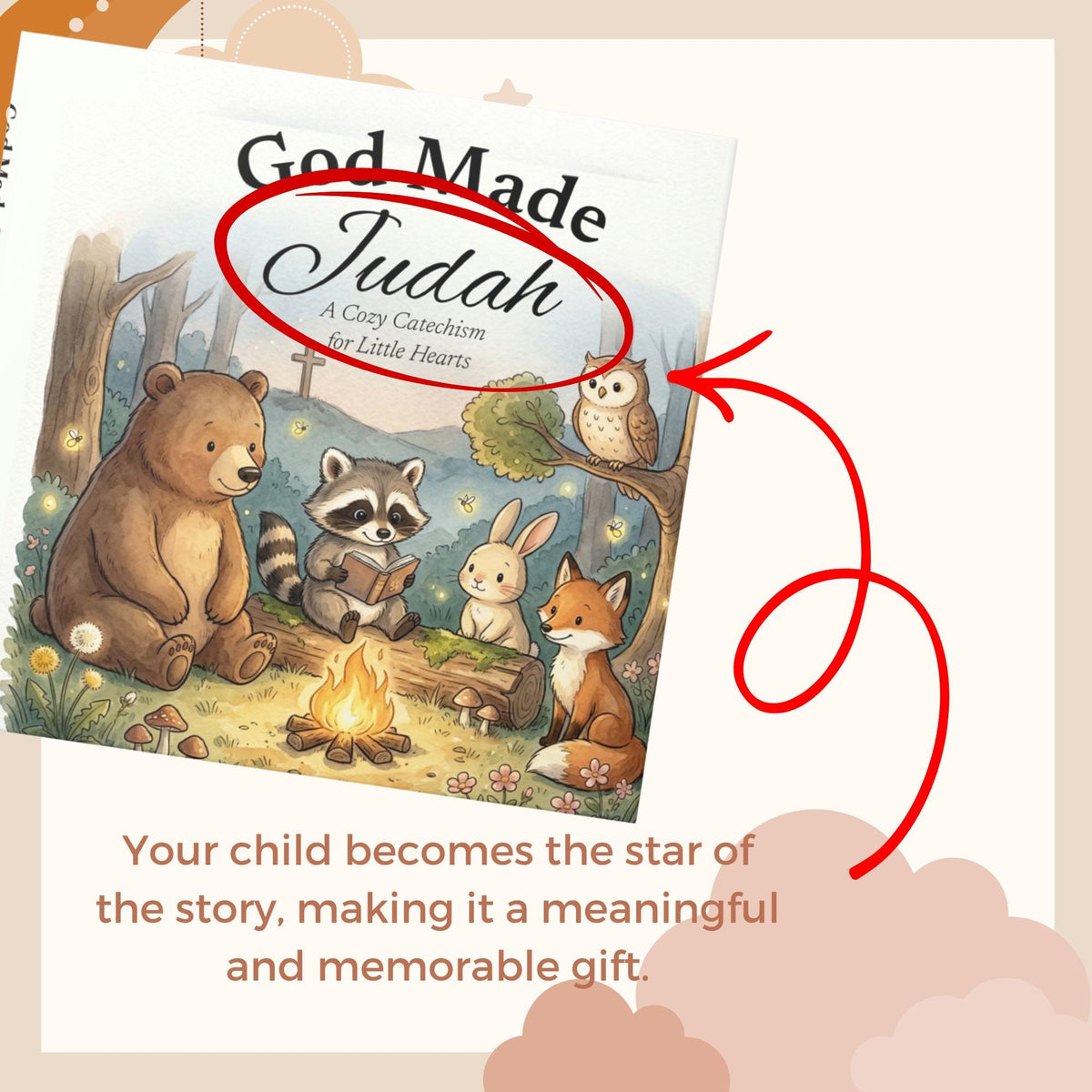 Personalized Christian Baby Book with Name, Baptism Gift for Boy or Girl, Baby Dedication Gift, Christening Gift from Godparents