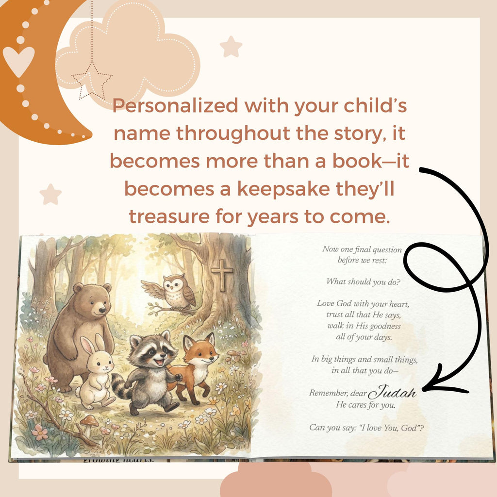 Personalized Christian Baby Book with Name, Baptism Gift for Boy or Girl, Baby Dedication Gift, Christening Gift from Godparents