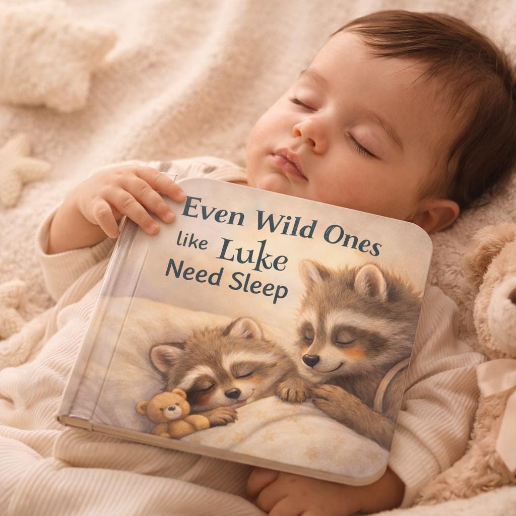 Personalized Toddler Book Custom Baby Name Story Bedtime Reading Gift First Birthday Present Child Nighttime Keepsake Preschool Sleep Tale Infant Goodnight Book Rhyming Story Custom Name Reading Experience Wild Ones Sleep Theme Raccoon