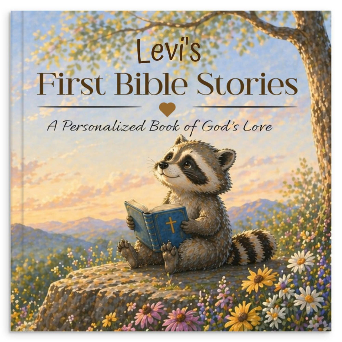 Personalized Baby Bible Story Book, Custom Name Christian Children's Book, Baptism Dedication Gift, First Bible Stories for Kids