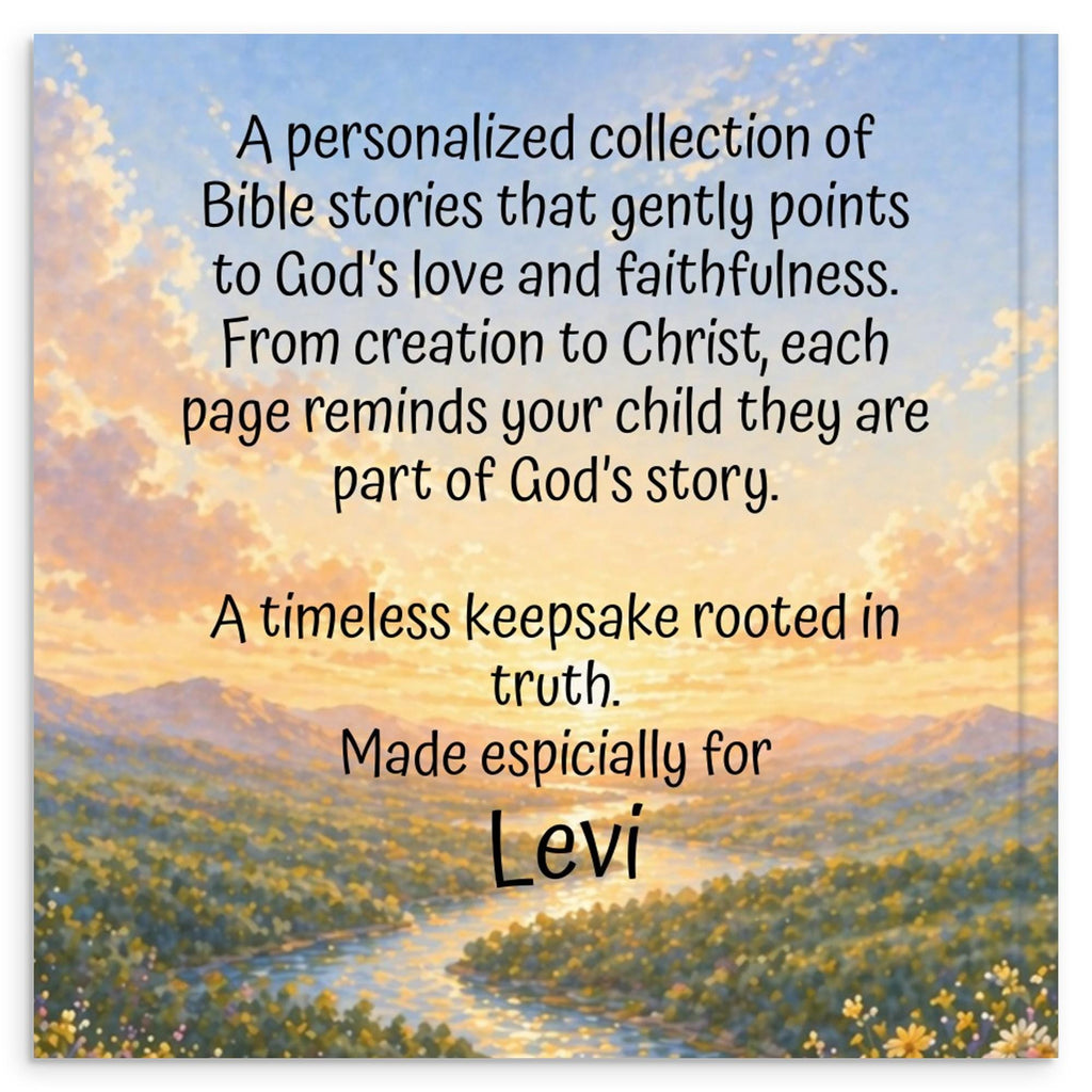 Personalized Baby Bible Story Book, Custom Name Christian Children's Book, Baptism Dedication Gift, First Bible Stories for Kids