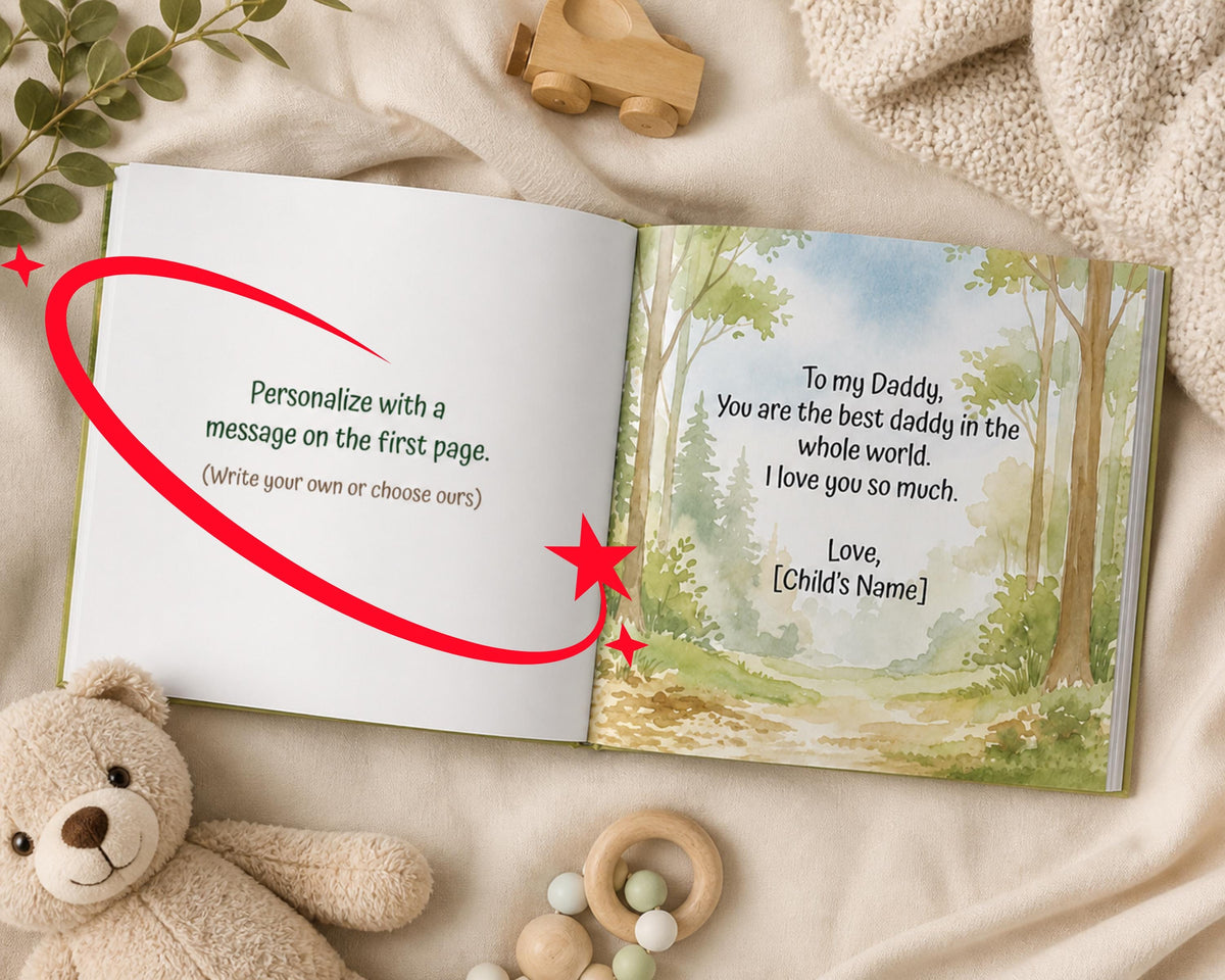 Personalized Fathers Day Book for Dad or Papa, Custom Daddy Gift from Child, Gift from Kids, New Dad Gift