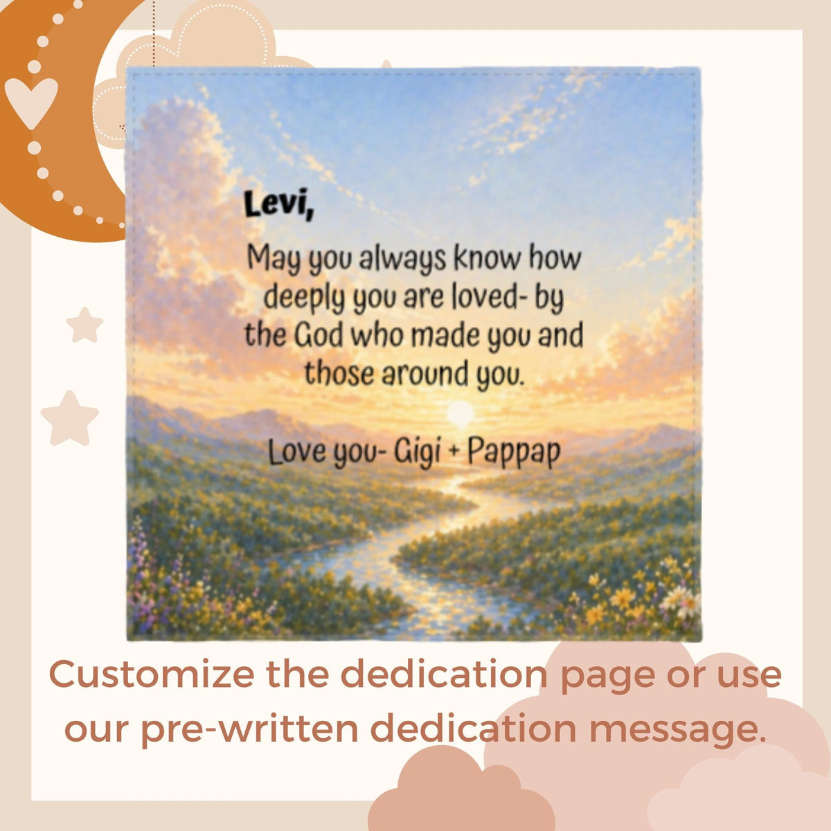 Personalized Baby Bible Story Book, Custom Name Christian Children's Book, Baptism Dedication Gift, First Bible Stories for Kids