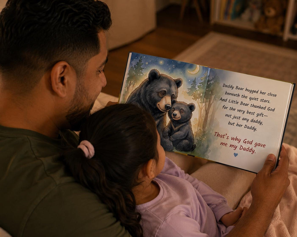 Personalized Fathers Day Gift for First Time Dad, from baby girl, boy, kids, Custom Christian Name Storybook