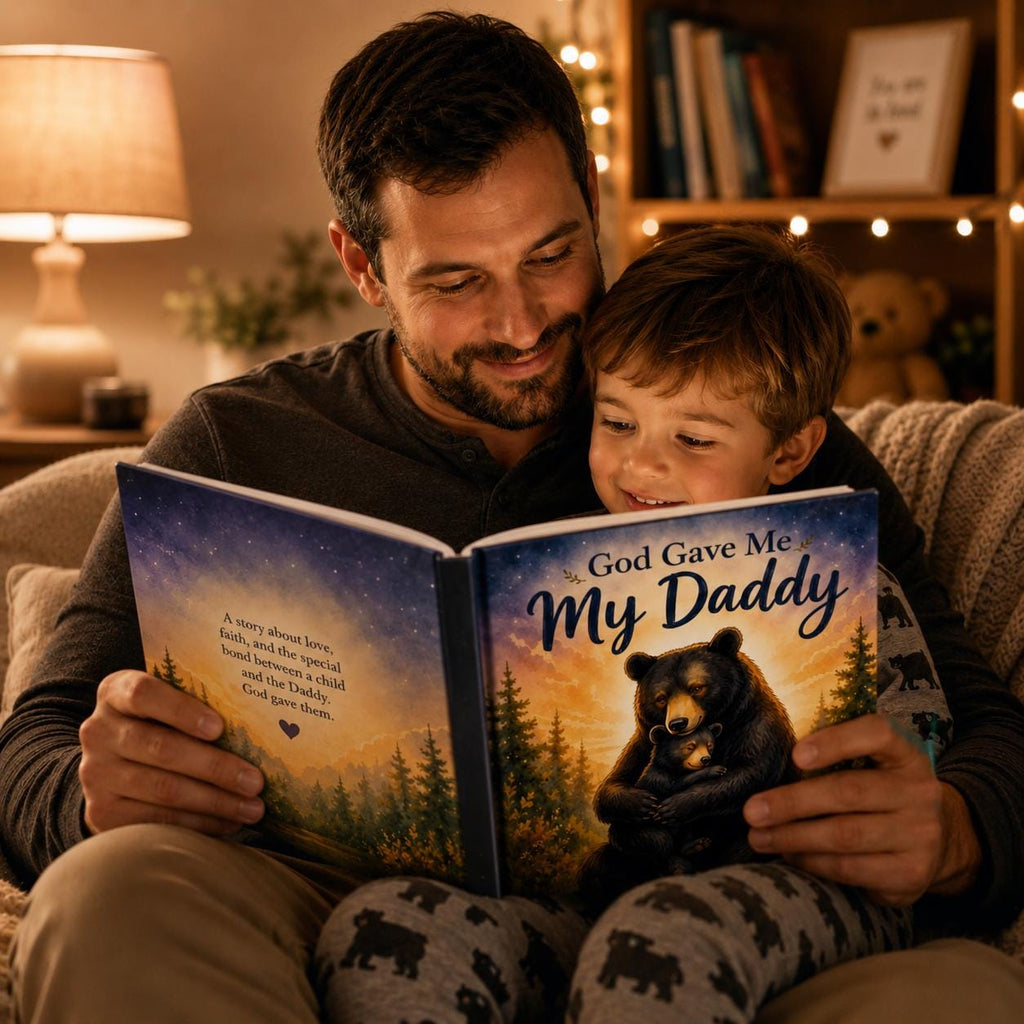 Personalized Fathers Day Gift for First Time Dad, from baby girl, boy, kids, Custom Christian Name Storybook
