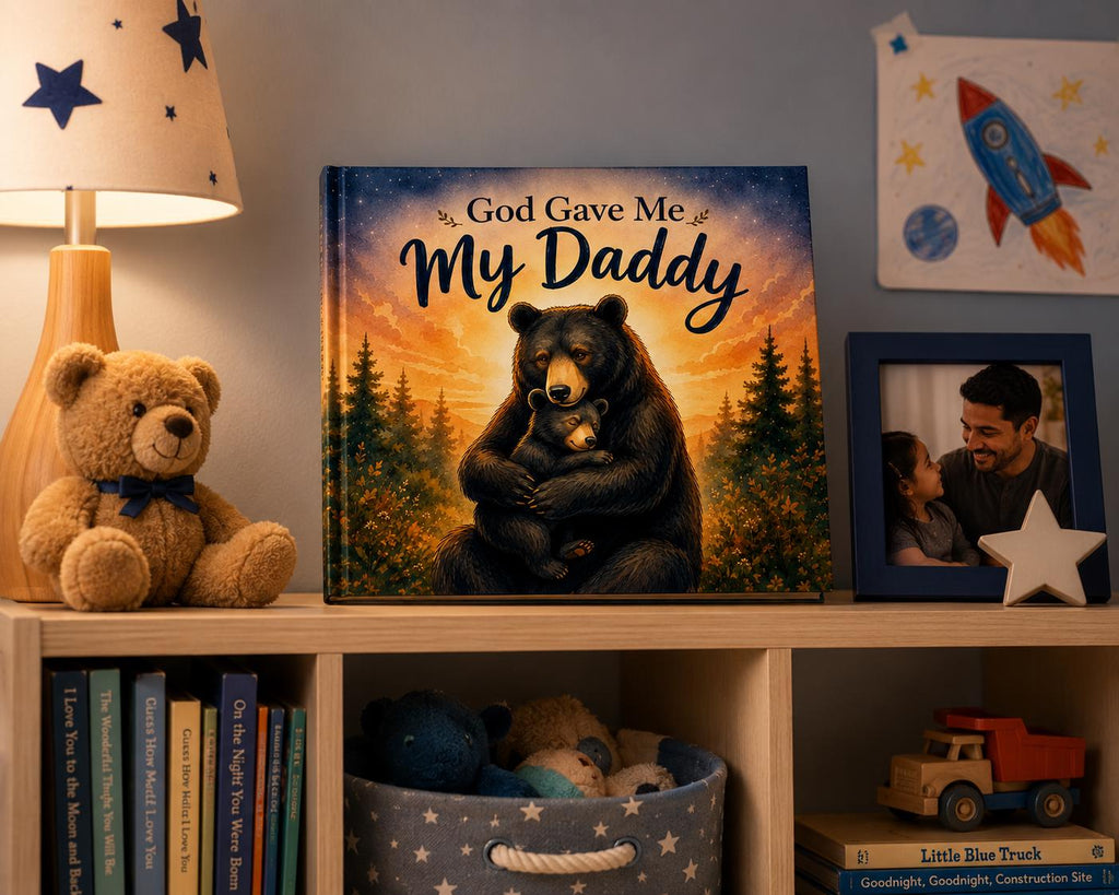 Personalized Fathers Day Gift for First Time Dad, from baby girl, boy, kids, Custom Christian Name Storybook