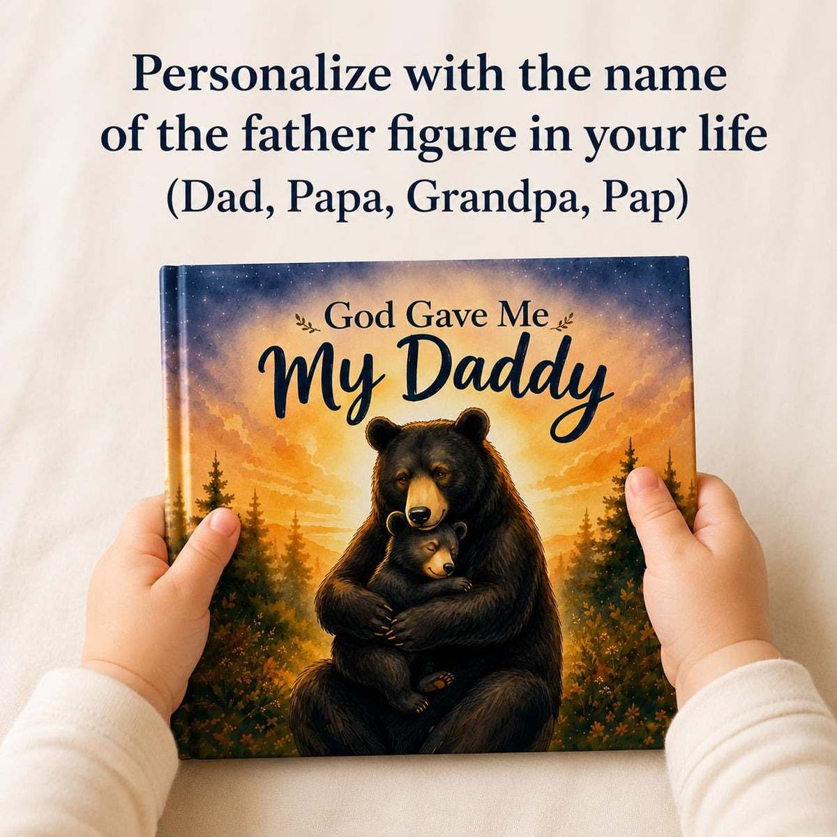 Personalized Fathers Day Gift for First Time Dad, from baby girl, boy, kids, Custom Christian Name Storybook