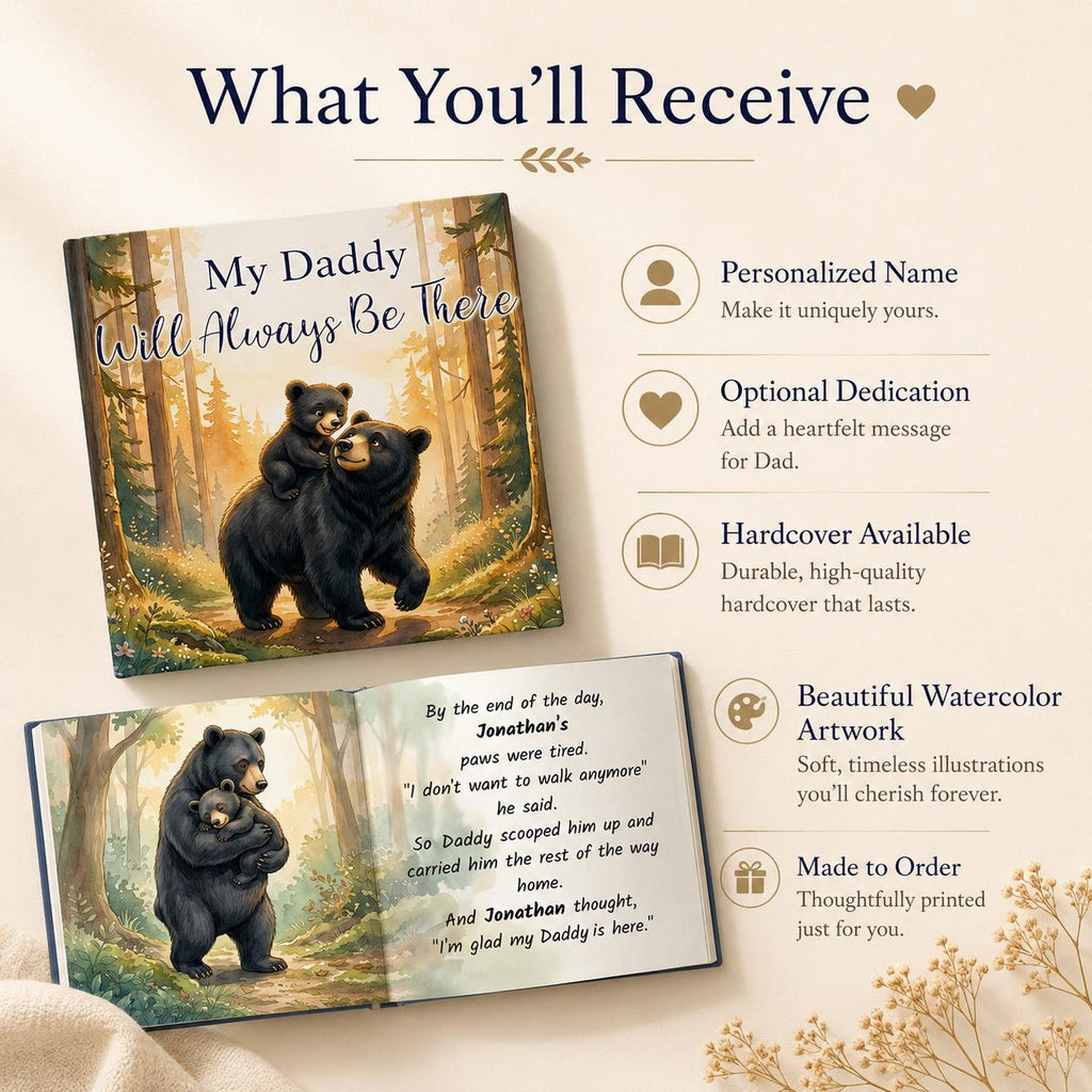 My Daddy Will Always Be There, Personalized Daddy Book, Father & Child Keepsake Gift, Custom Storybook for Dad