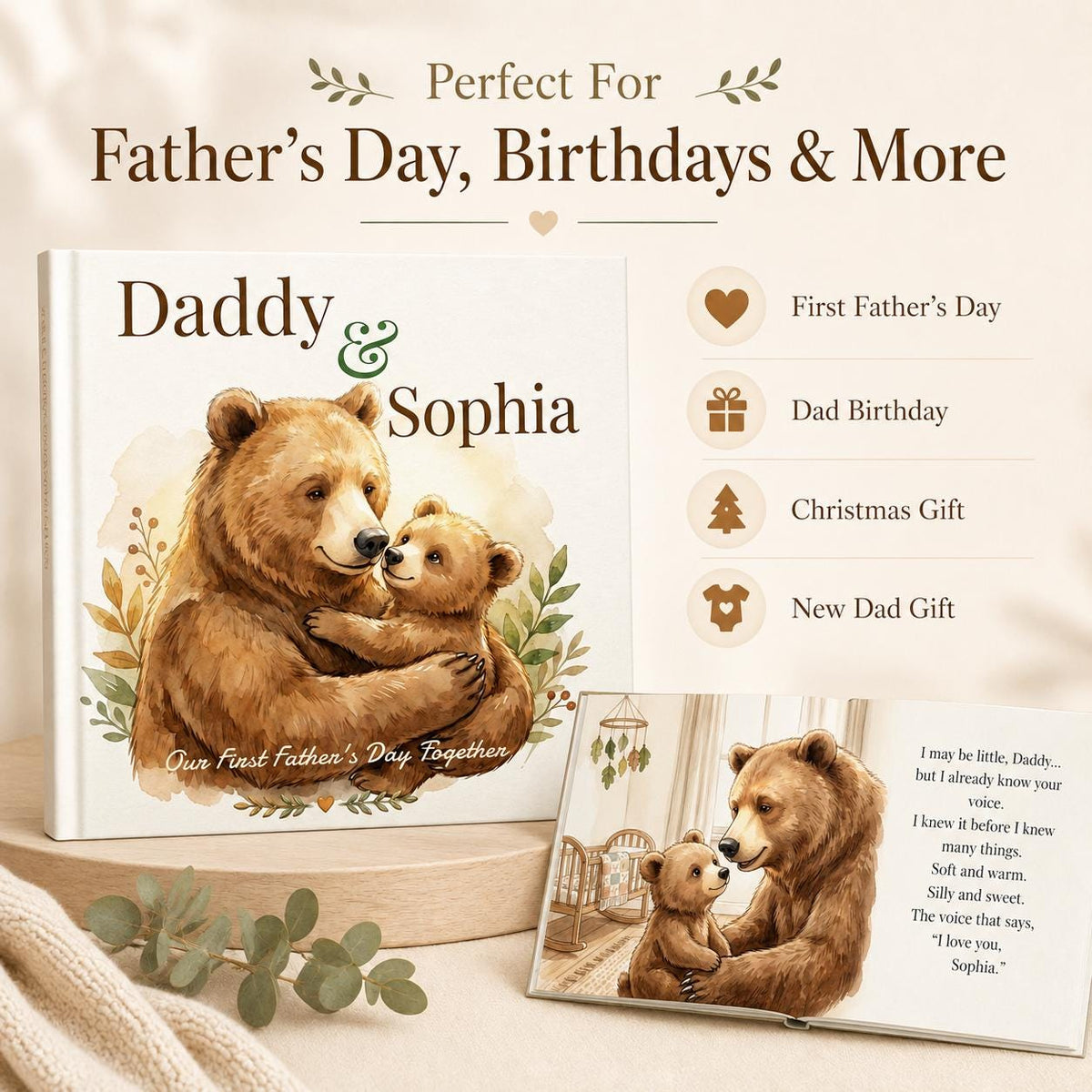 Personalized Daddy and Me Book, First Father's Day Gift from Baby, Custom Name Storybook for New Dad, Gift for First Time Dad