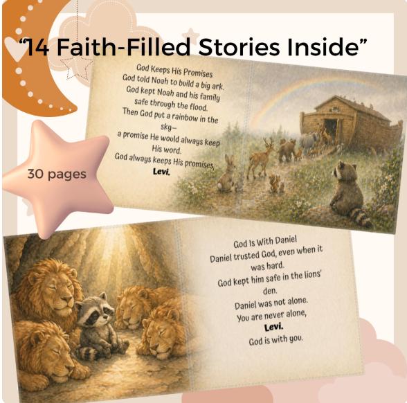 Personalized Baby Book with Name,  First Bible Stories, Baptism Gift for Boys or Girls, Gift for Godson or Goddaughter