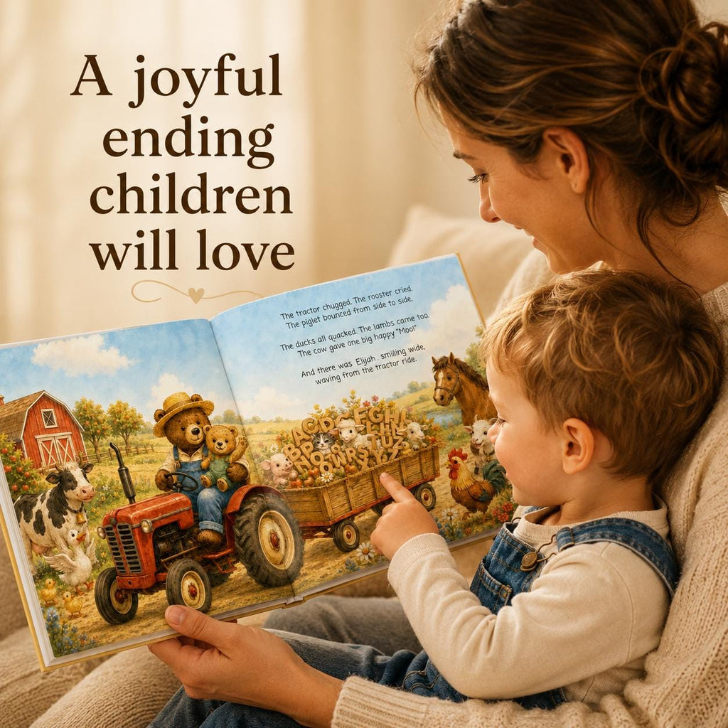 Personalized Alphabet Farm Book for Toddlers, Custom Name ABC Story Book, Baby Keepsake, First Birthday Gift for Boy or Girl