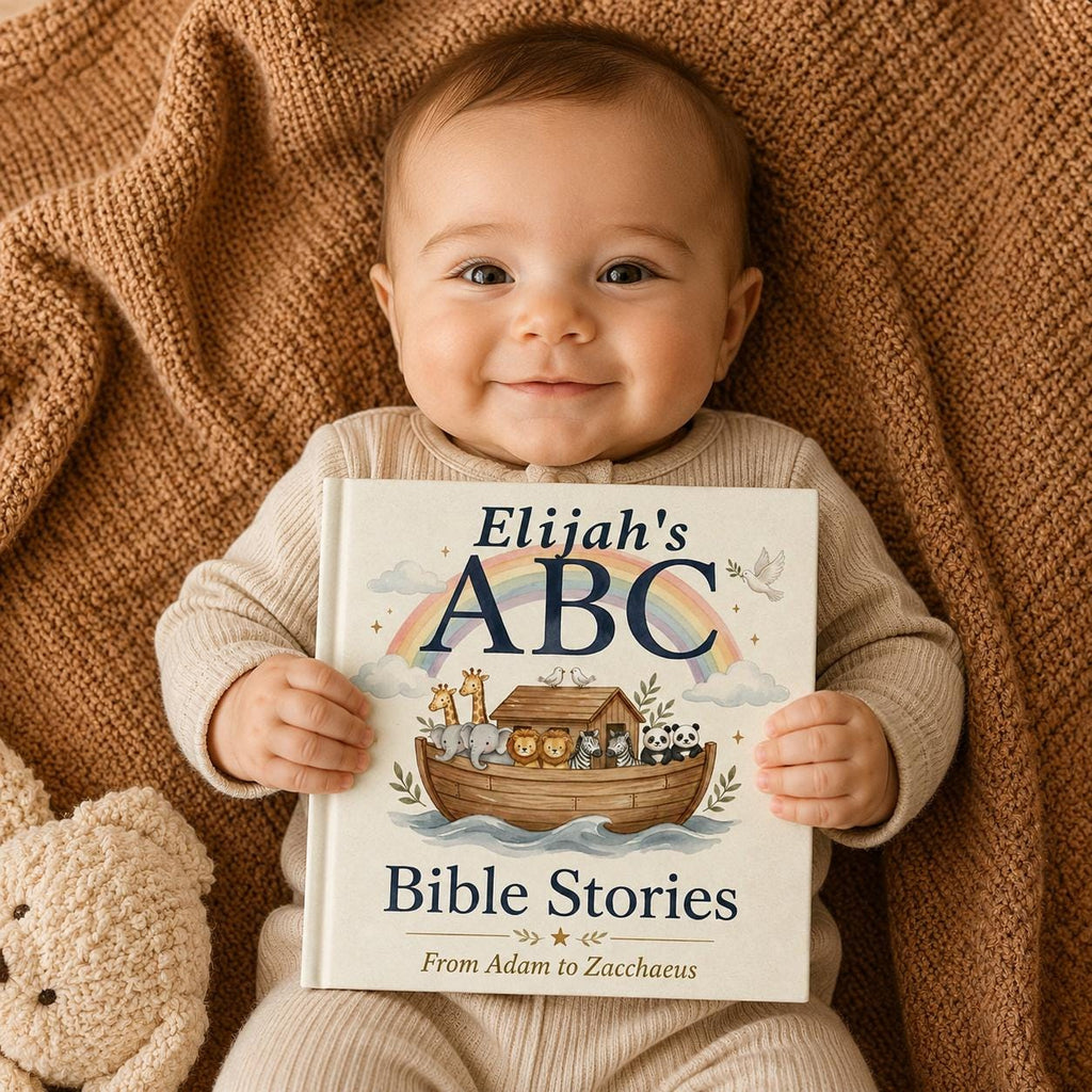 Personalized Bible ABC Book, Christian Alphabet Book with Child's Name, Baptism Gift