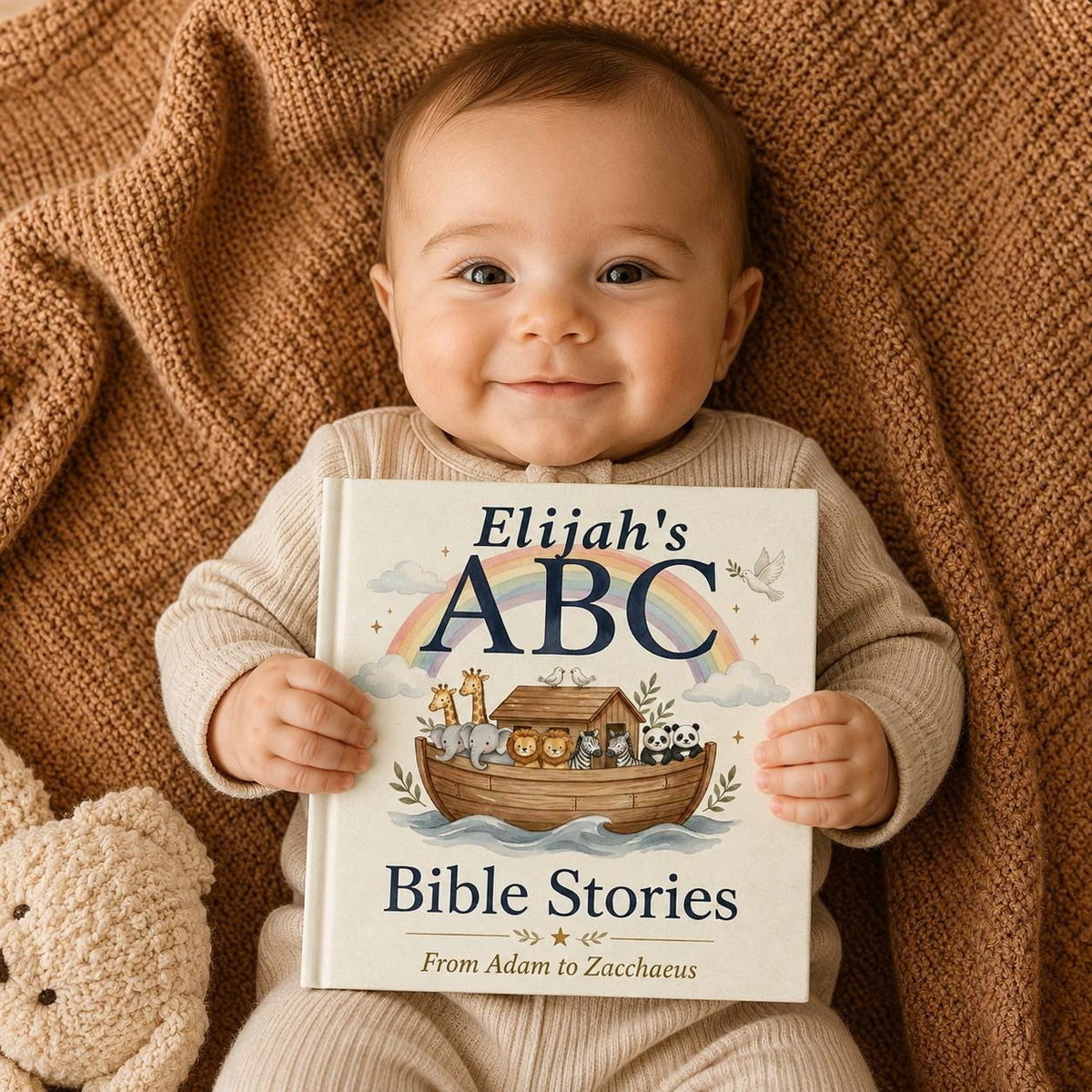 Personalized Bible ABC Book, Christian Alphabet Book with Child's Name, Baptism Gift
