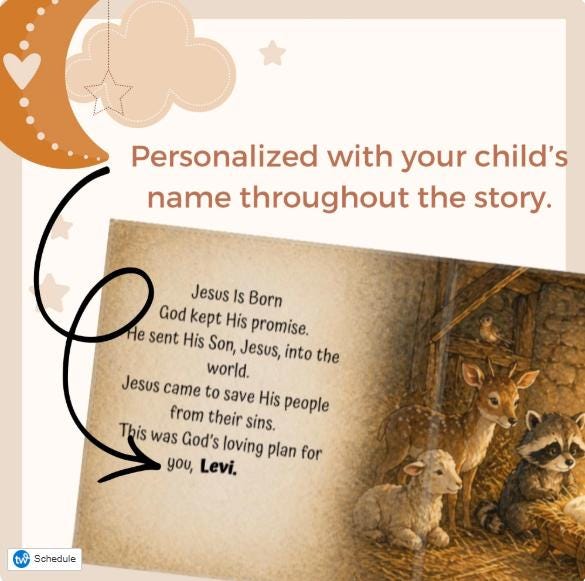 Personalized Baby Book with Name,  First Bible Stories, Baptism Gift for Boys or Girls, Gift for Godson or Goddaughter