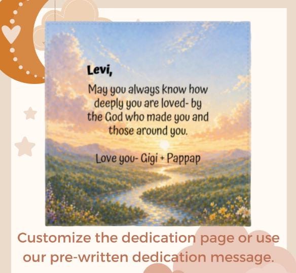 Personalized Baby Book with Name,  First Bible Stories, Baptism Gift for Boys or Girls, Gift for Godson or Goddaughter