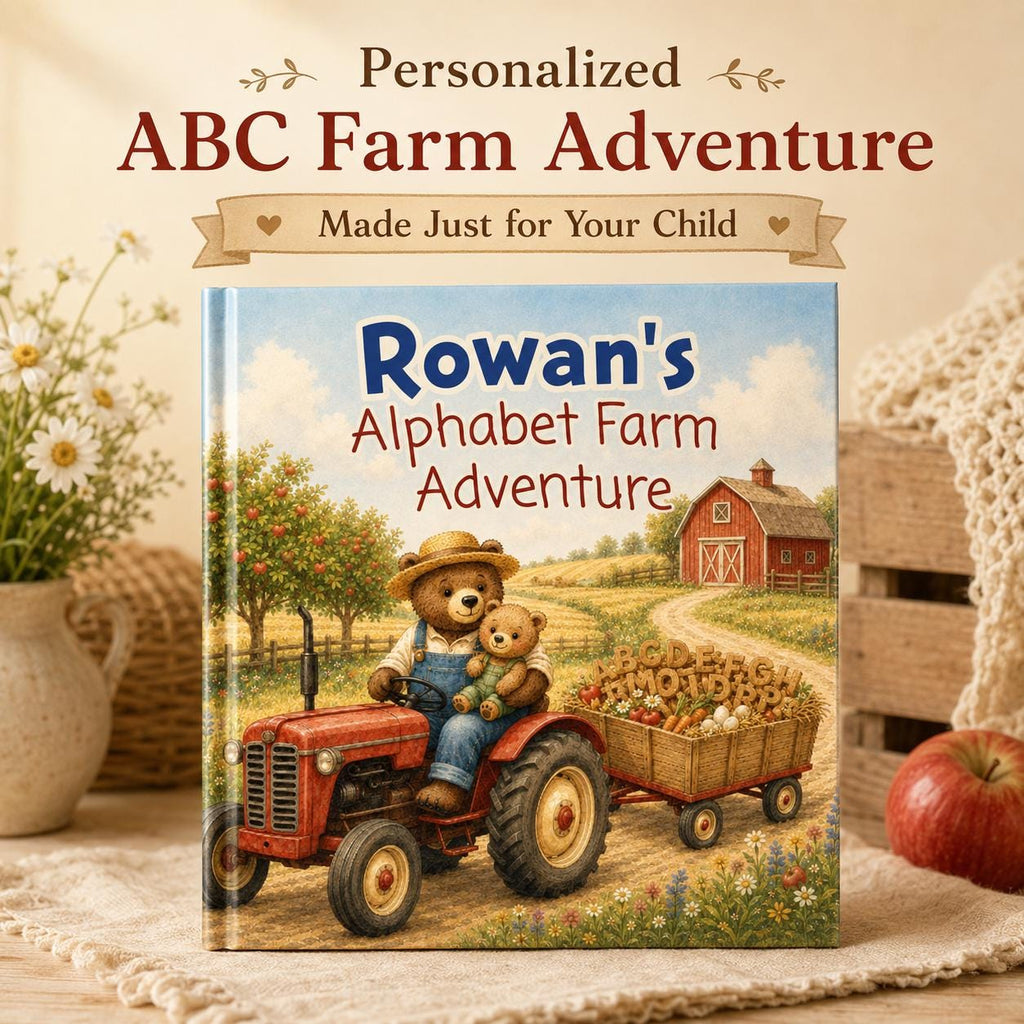 Personalized Alphabet Farm Book for Toddlers, Custom Name ABC Story Book, Baby Keepsake, First Birthday Gift for Boy or Girl