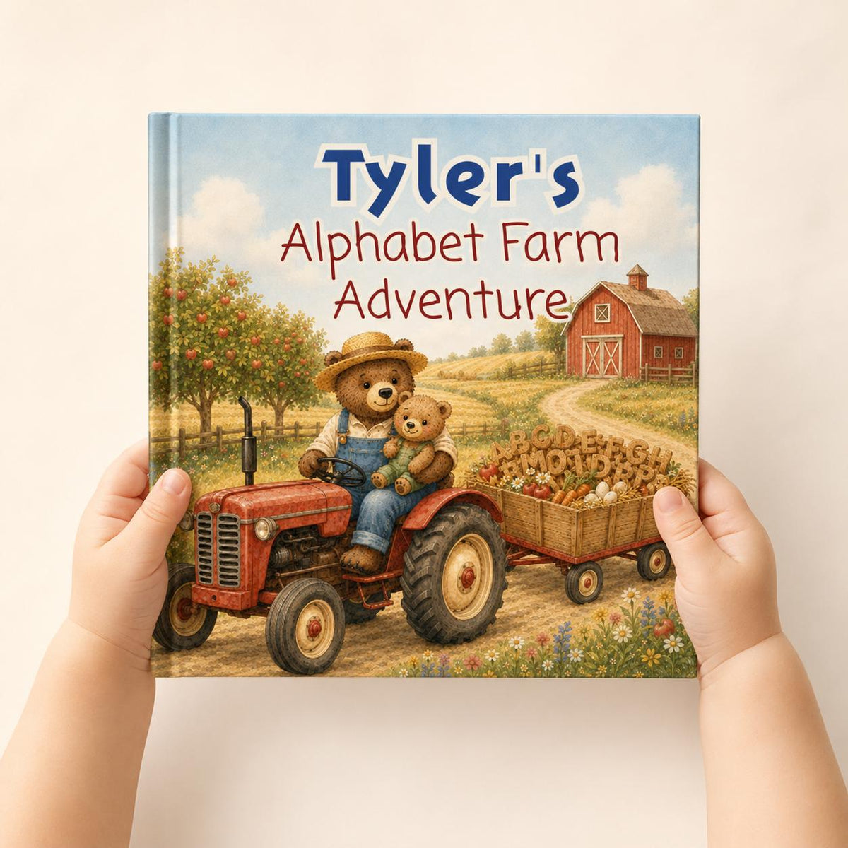 Personalized Alphabet Farm Book for Toddlers, Custom Name ABC Story Book, Baby Keepsake, First Birthday Gift for Boy or Girl