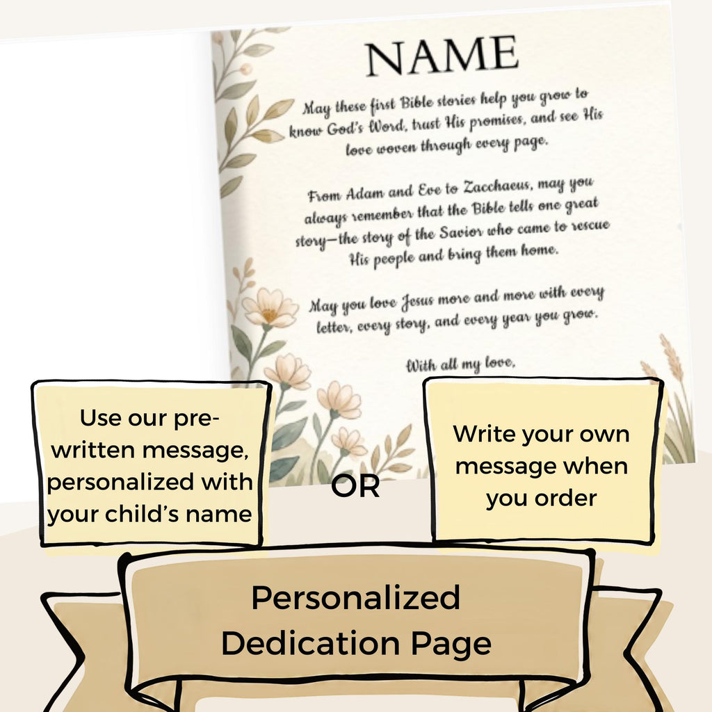 Personalized Bible ABC Book, Christian Alphabet Book with Child's Name, Baptism Gift