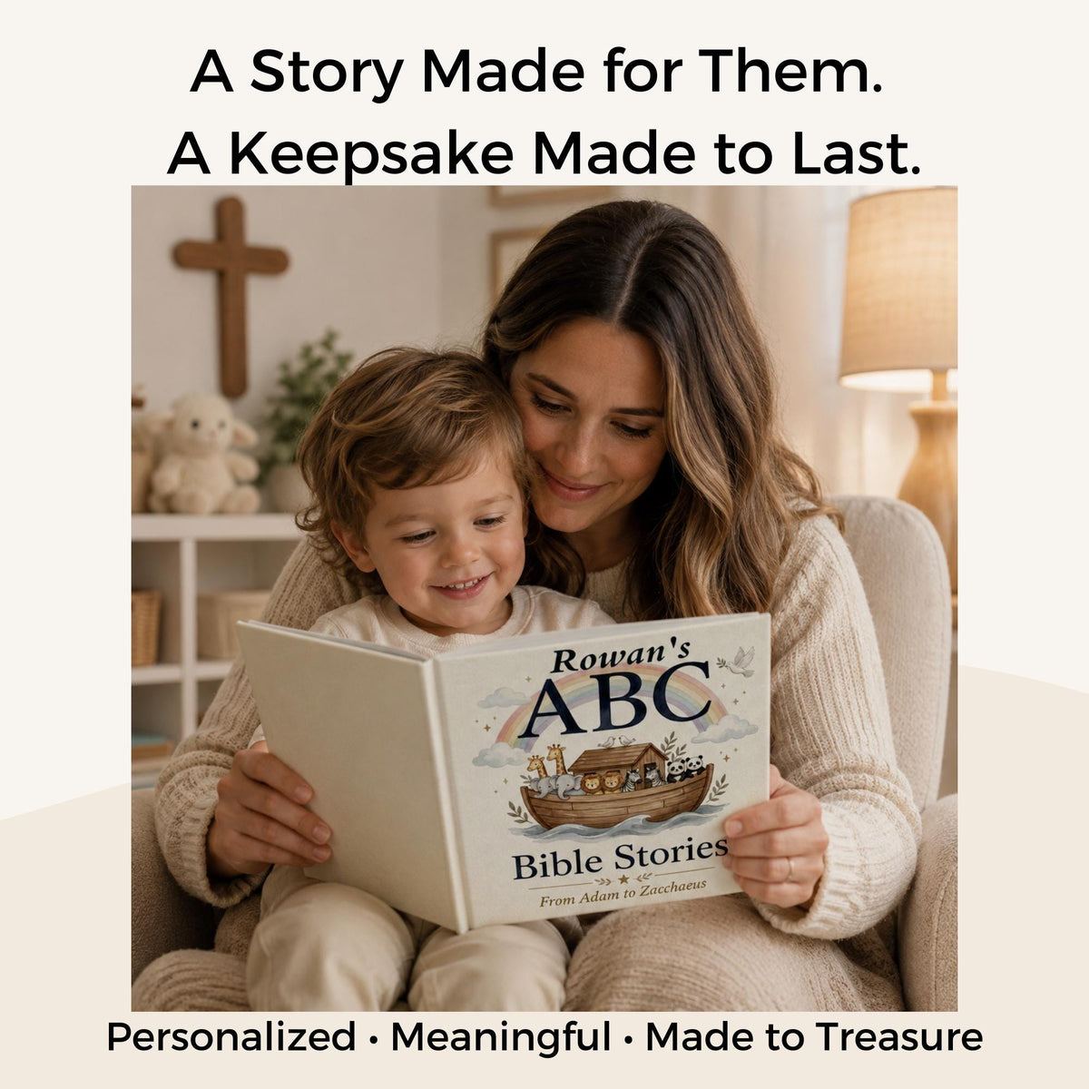 Personalized Bible ABC Book, Christian Alphabet Book with Child's Name, Baptism Gift
