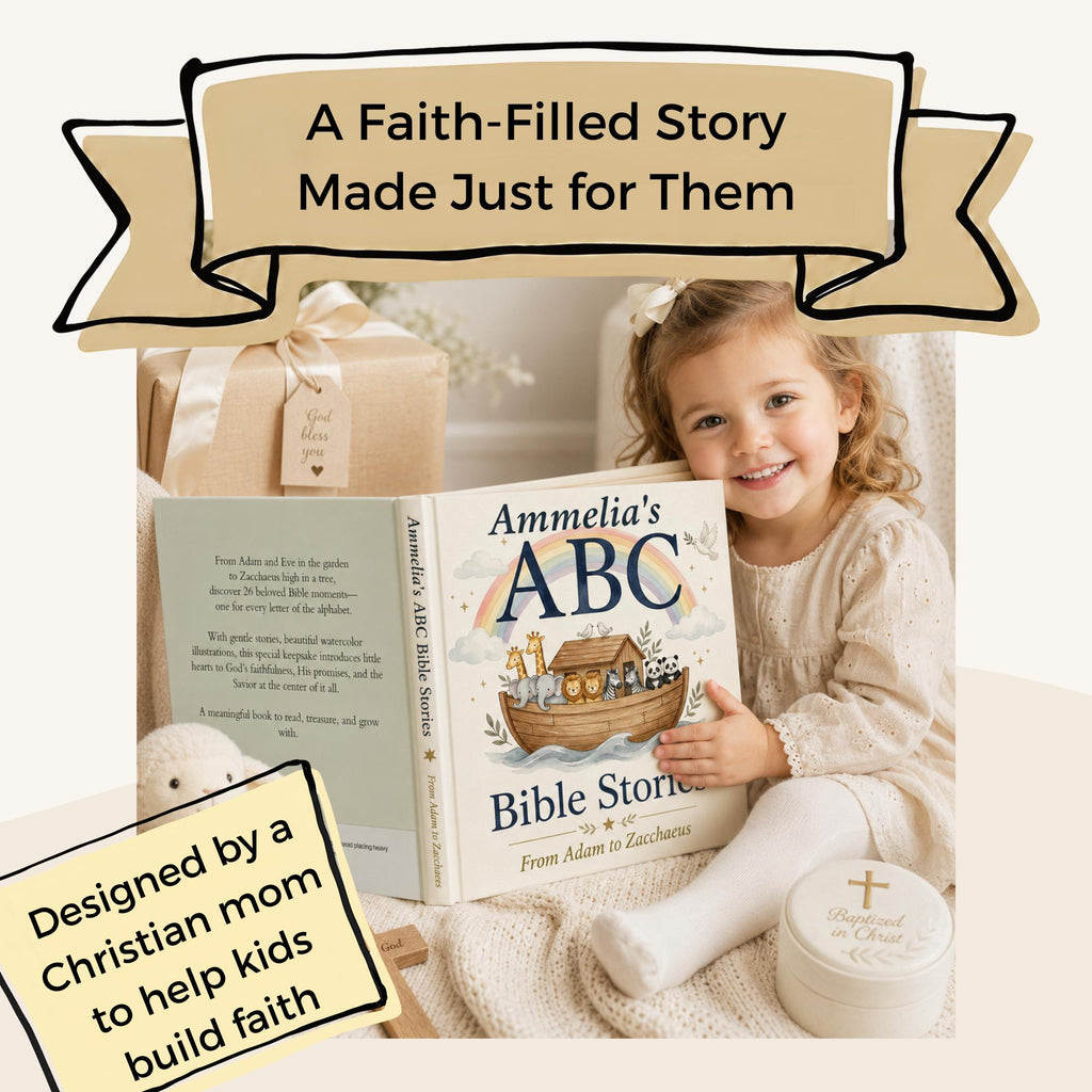 Personalized Bible ABC Book, Christian Alphabet Book with Child's Name, Baptism Gift