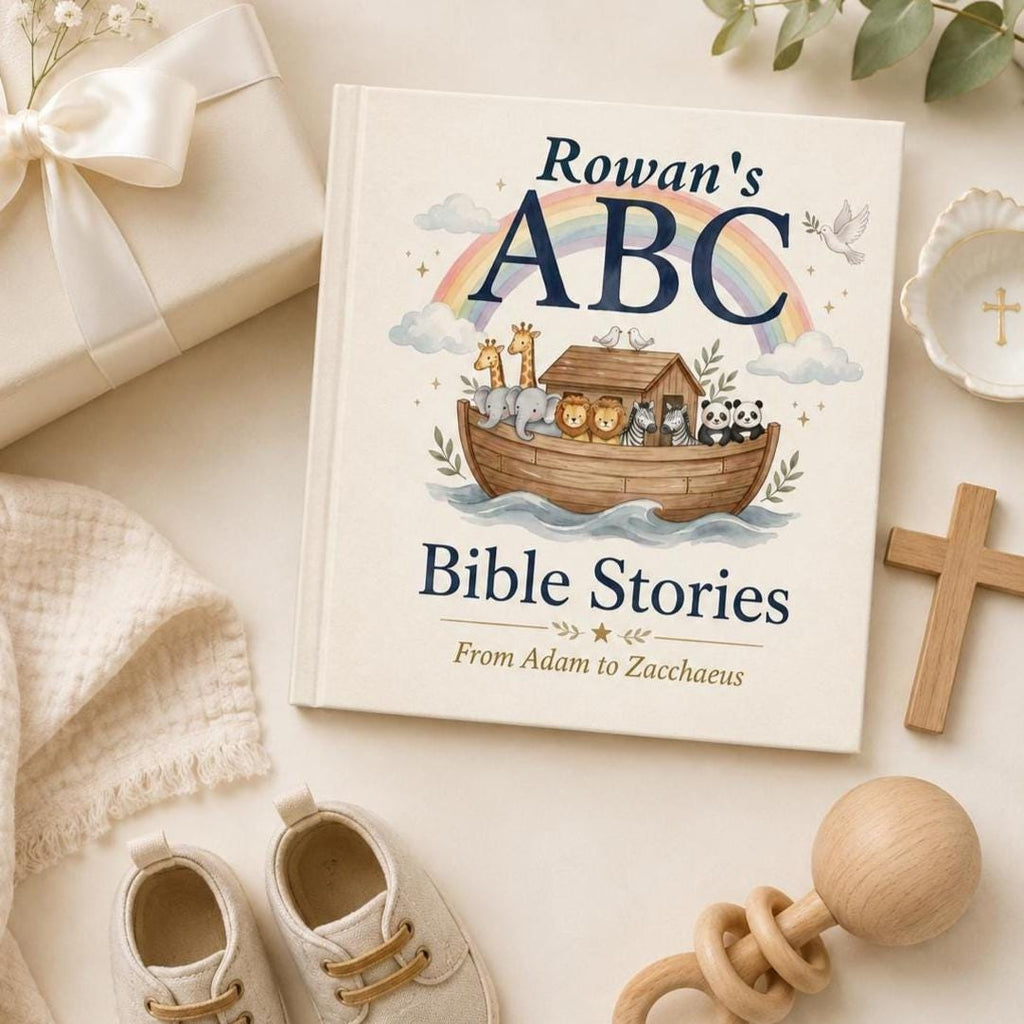 Personalized Bible ABC Book, Christian Alphabet Book with Child's Name, Baptism Gift