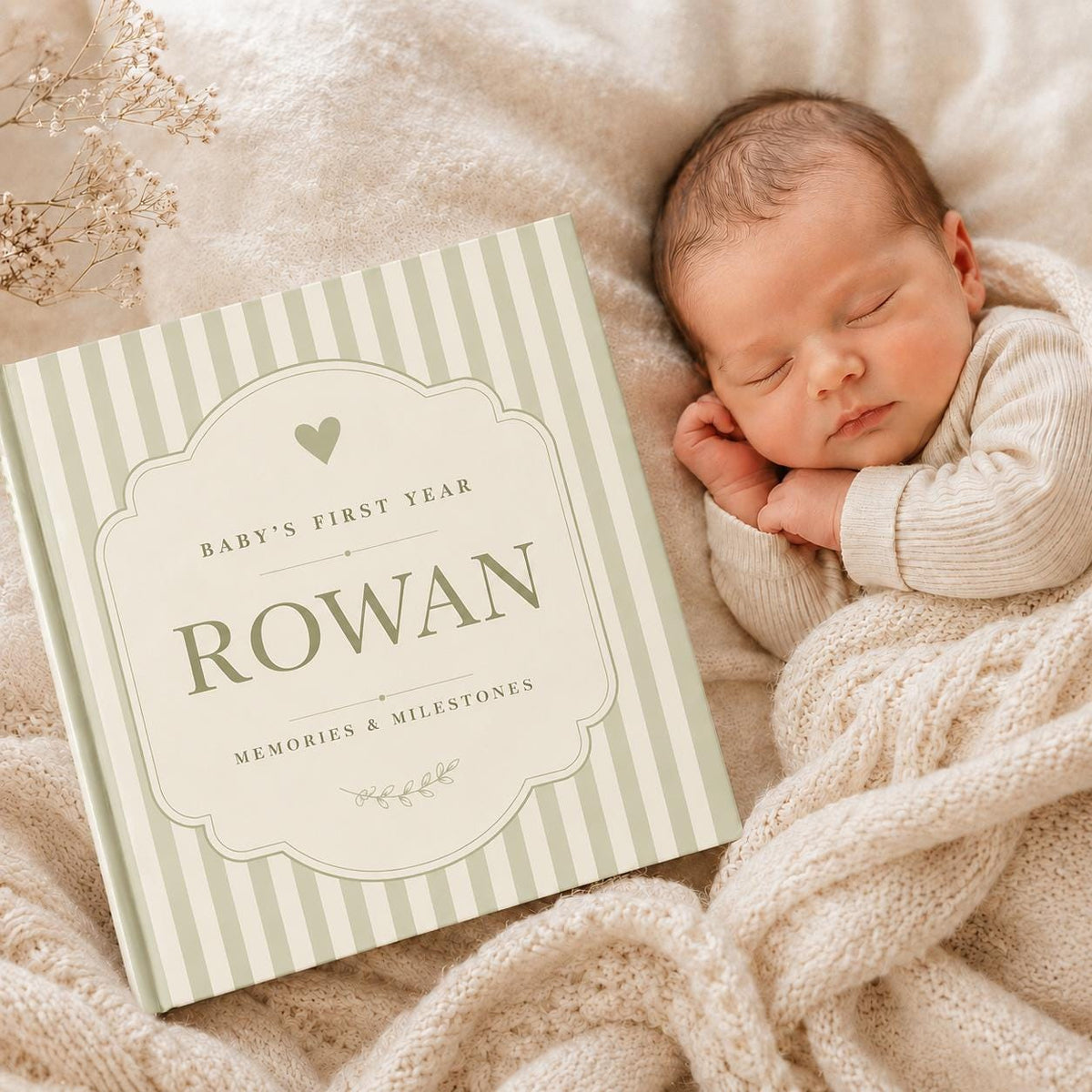 Custom Baby First Year Keepsake Book to Preserve First Year Memories and Milestones