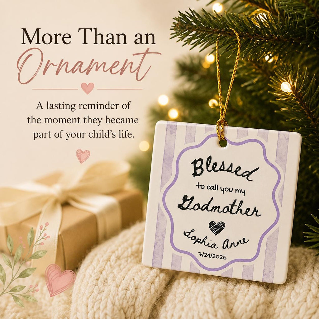 Personalized Godparents Ornament, Godfather Godmother Proposal, Baptism Thank You Ornament, Custom Godparent Keepsake, Christmas Gift 2026