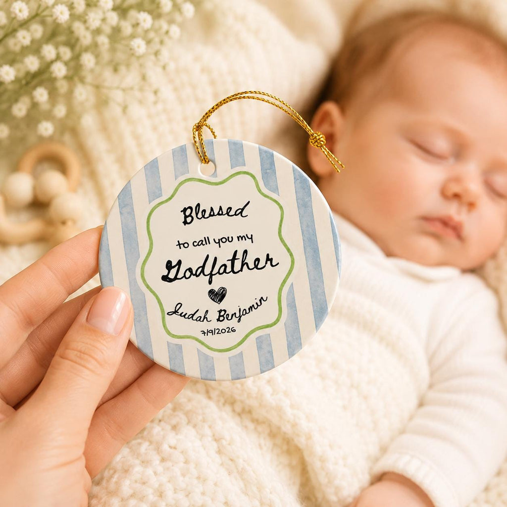 Personalized Godparents Ornament, Godfather Godmother Proposal, Baptism Thank You Ornament, Custom Godparent Keepsake, Christmas Gift 2026