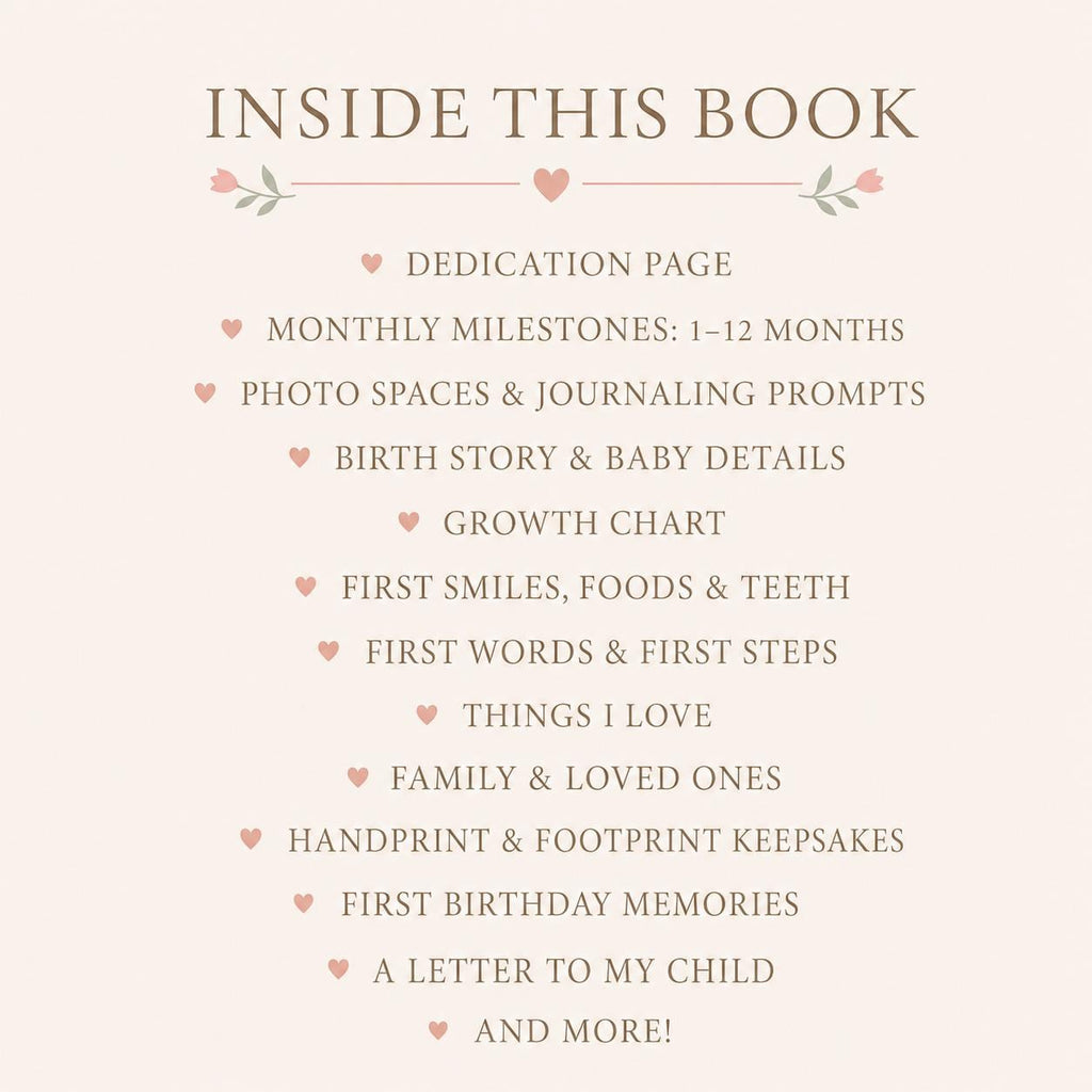 Personalized Baby Milestone First Year Book for New Baby and Baby Shower