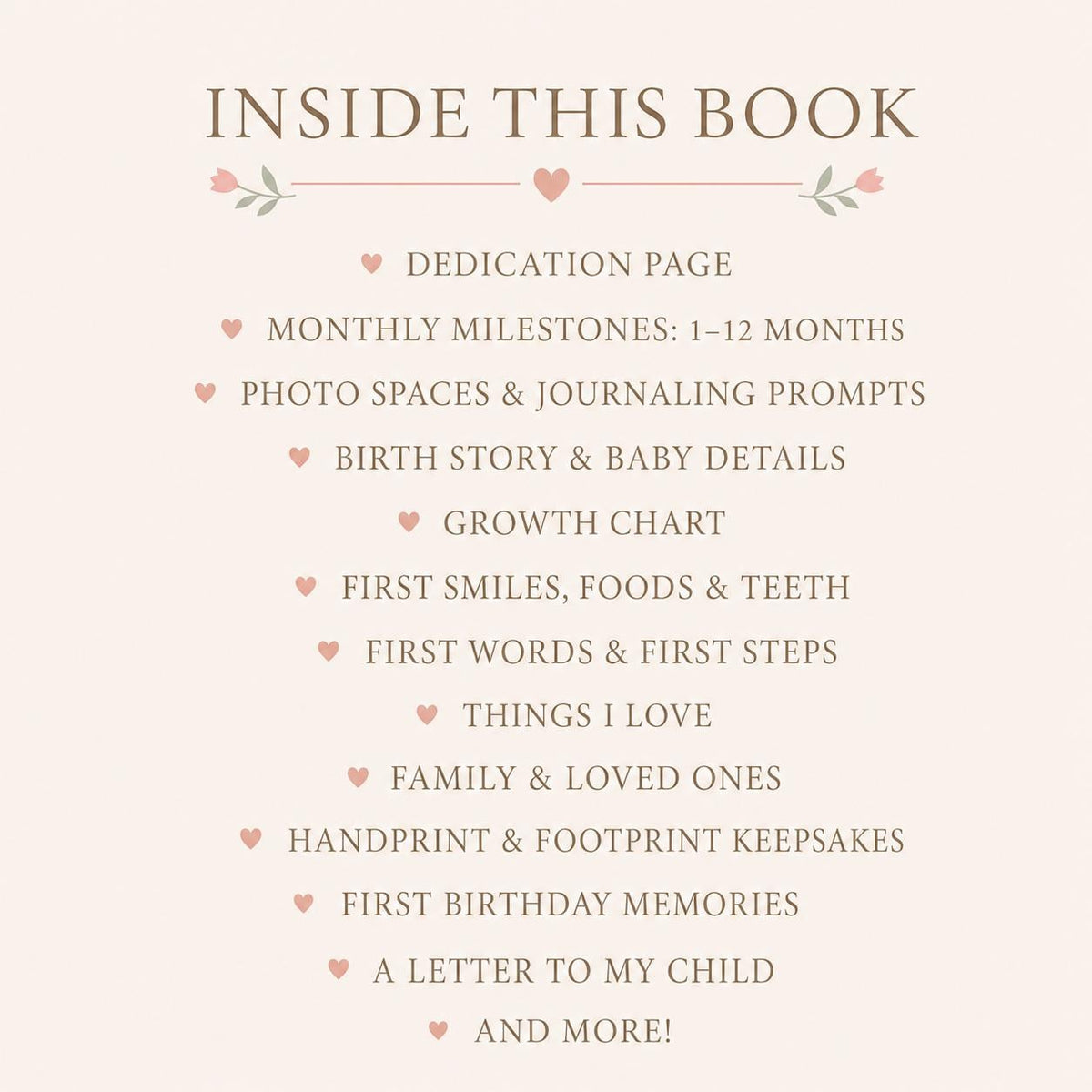 Personalized Baby Milestone First Year Book for New Baby and Baby Shower