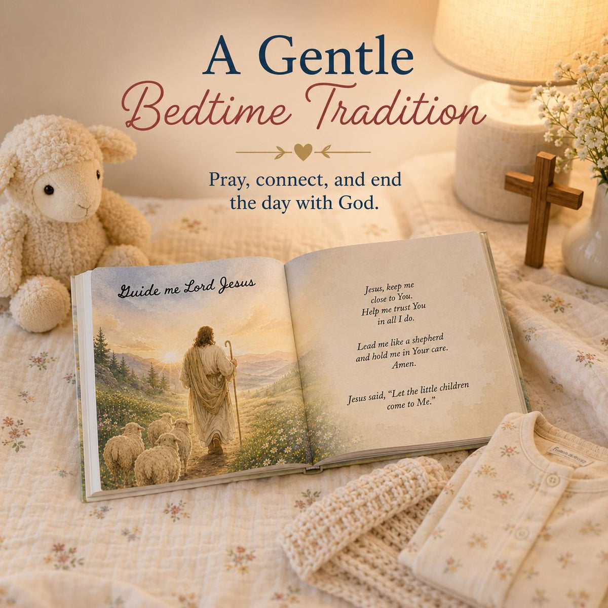 Personalized First Prayer Book for Kids, Christian Bedtime Prayers, Baptism Gift