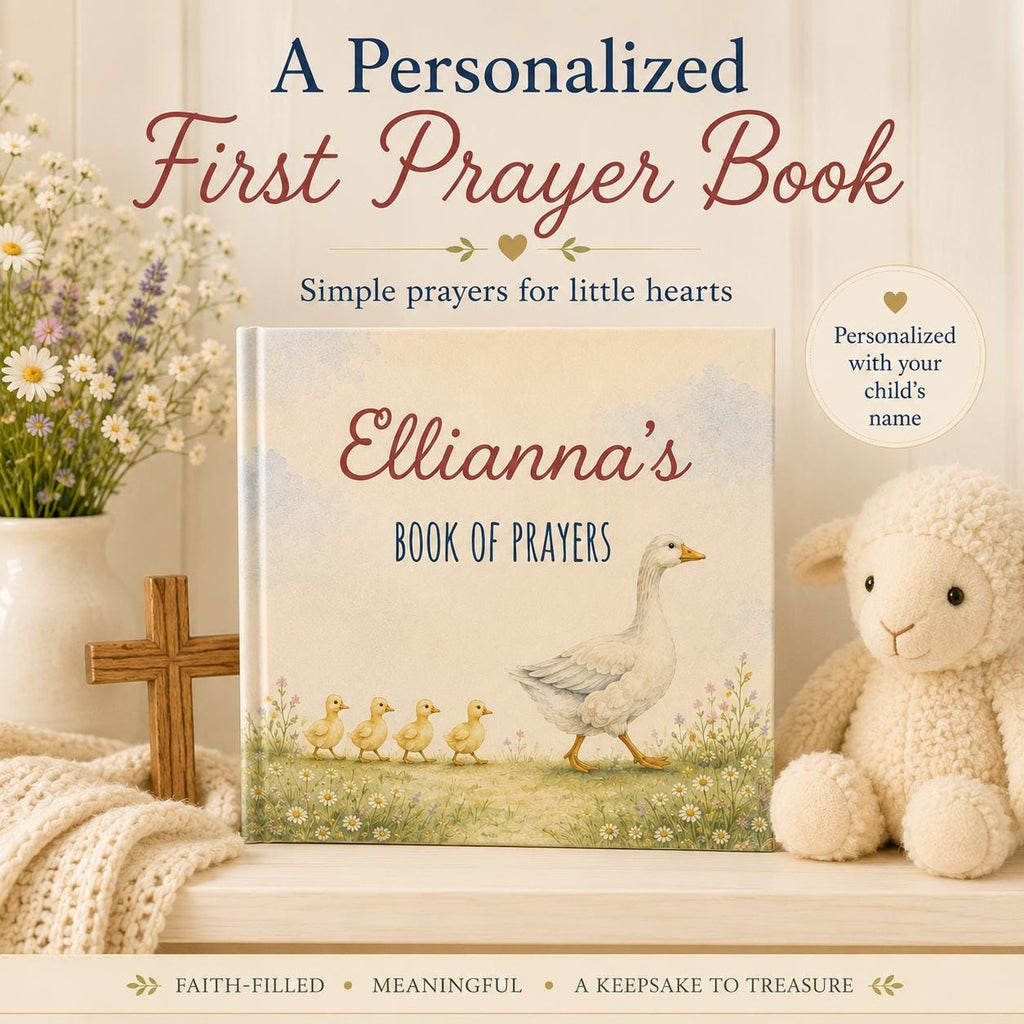 Personalized First Prayer Book for Kids, Christian Bedtime Prayers, Baptism Gift