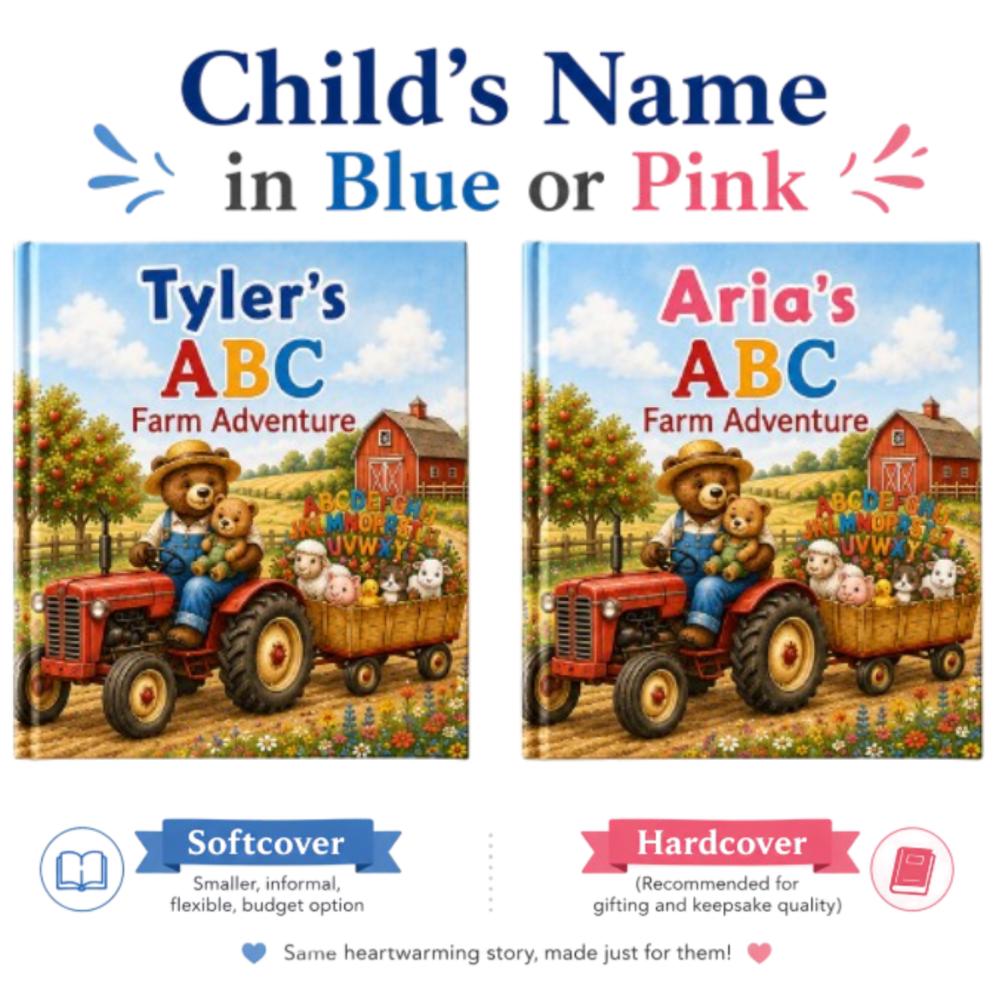 Personalized ABC Farm Adventure Book, Custom Name Story, Animal Book Kids, Toddler Birthday Gift, Personalized Storybook, Alphabet