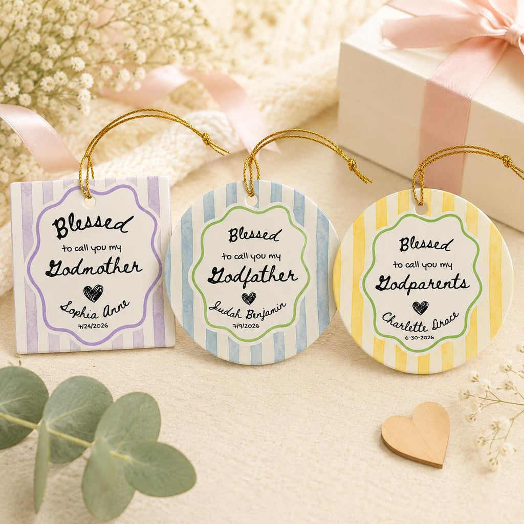 Personalized Godparents Ornament, Godfather Godmother Proposal, Baptism Thank You Ornament, Custom Godparent Keepsake, Christmas Gift 2026