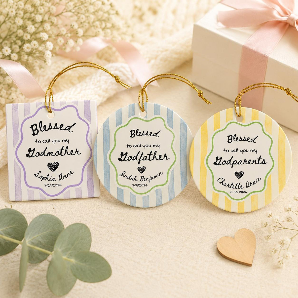 Personalized Godparents Ornament, Godfather Godmother Proposal, Baptism Thank You Ornament, Custom Godparent Keepsake, Christmas Gift 2026