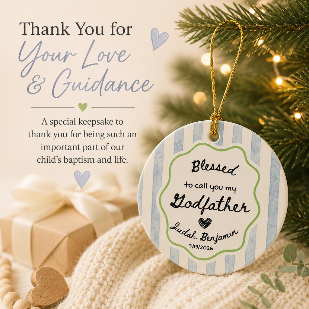 Personalized Godparents Ornament, Godfather Godmother Proposal, Baptism Thank You Ornament, Custom Godparent Keepsake, Christmas Gift 2026