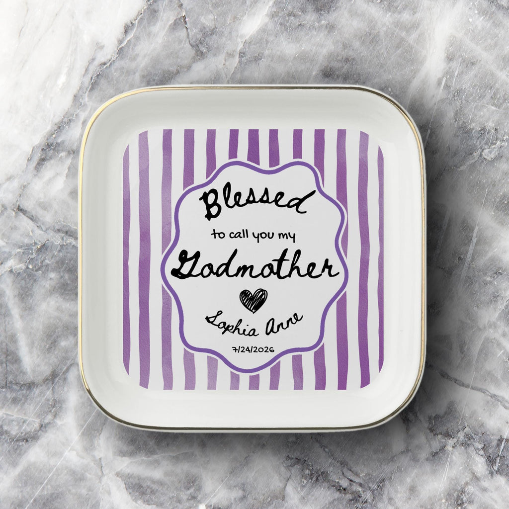 Godmother Proposal Jewelry Dish, Custom Godparent Appreciation Gift, Pregnancy Announcement Keepsake, Baptism Gift for Godmother