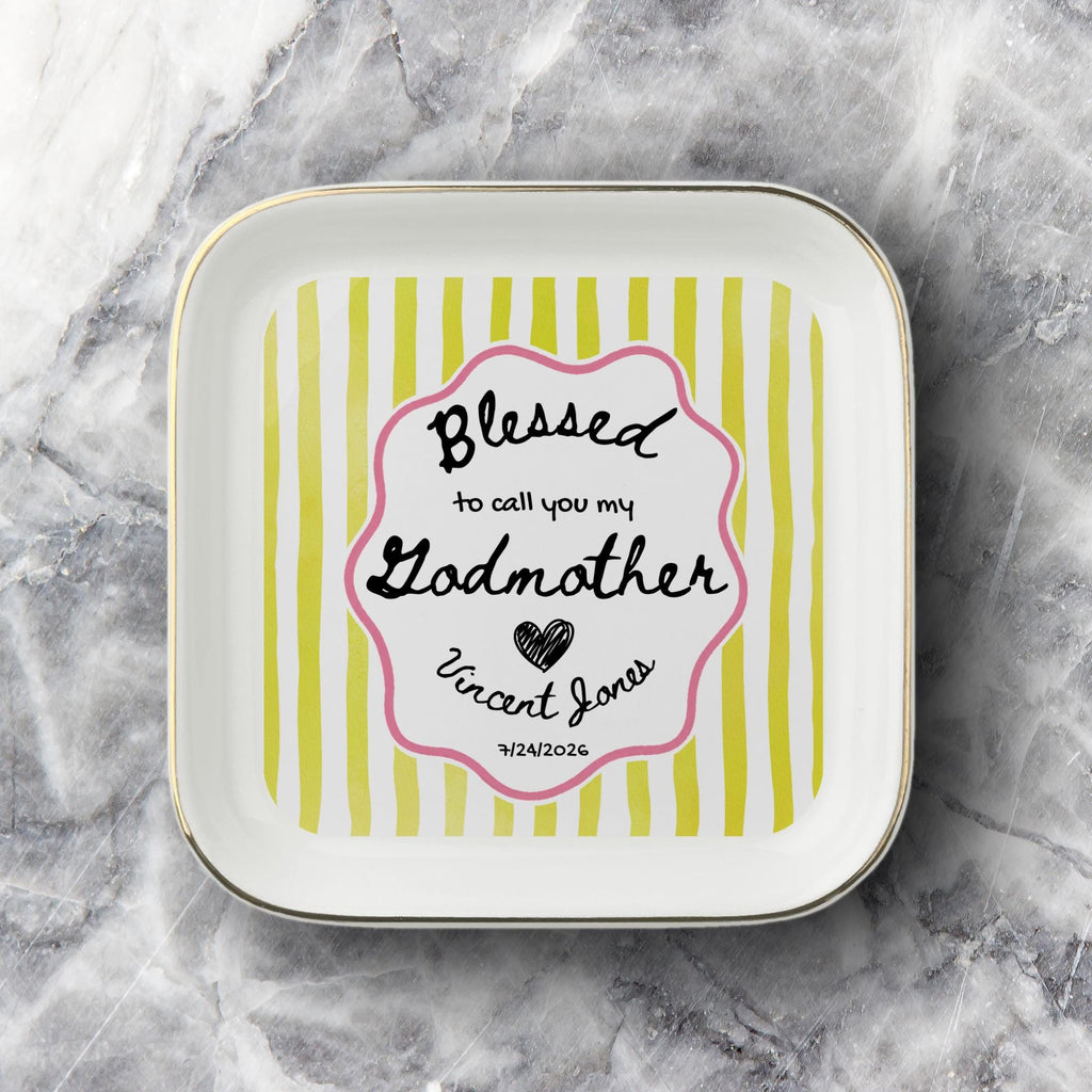 Godmother Proposal Jewelry Dish, Custom Godparent Appreciation Gift, Pregnancy Announcement Keepsake, Baptism Gift for Godmother