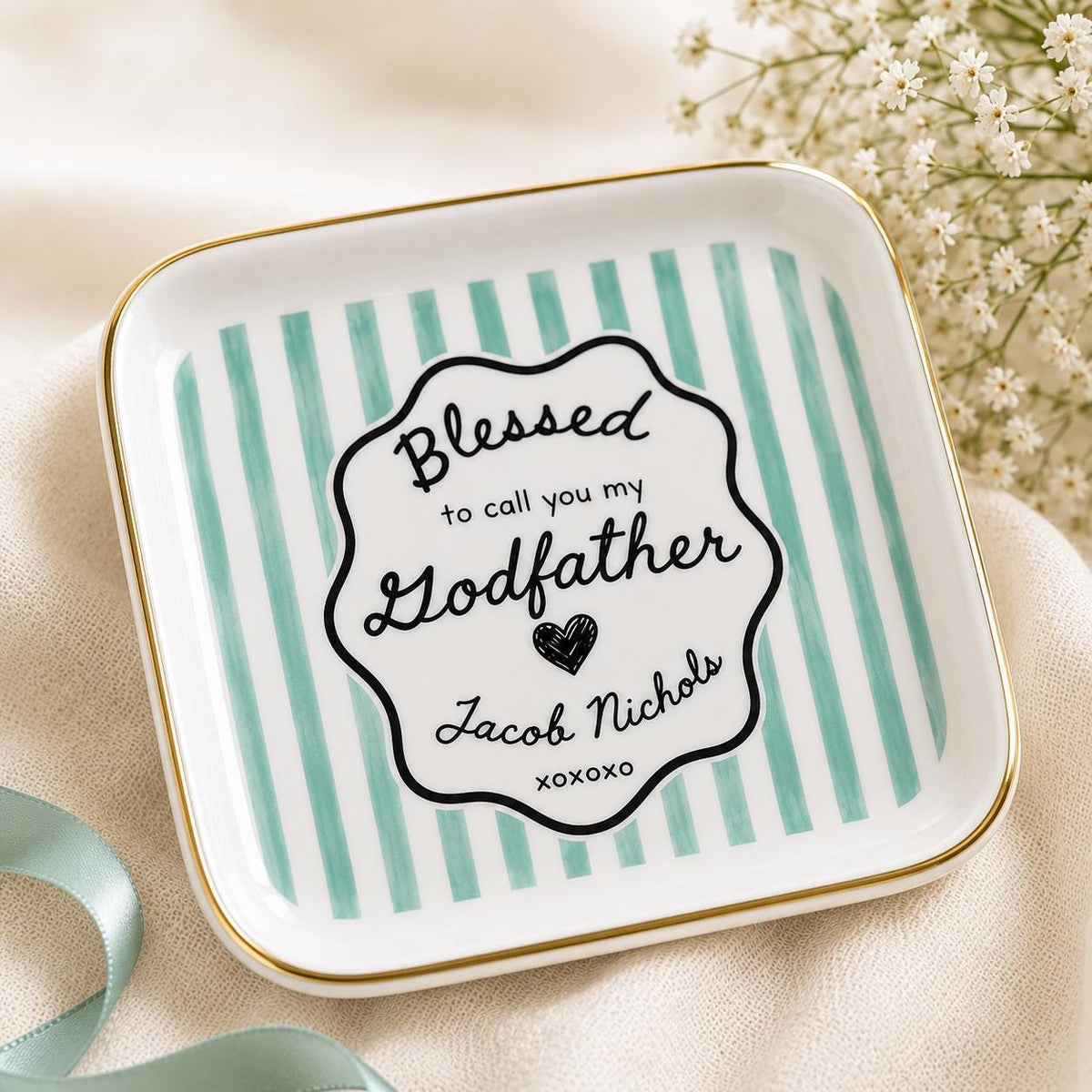 Godmother Proposal Jewelry Dish, Custom Godparent Appreciation Gift, Pregnancy Announcement Keepsake, Baptism Gift for Godmother