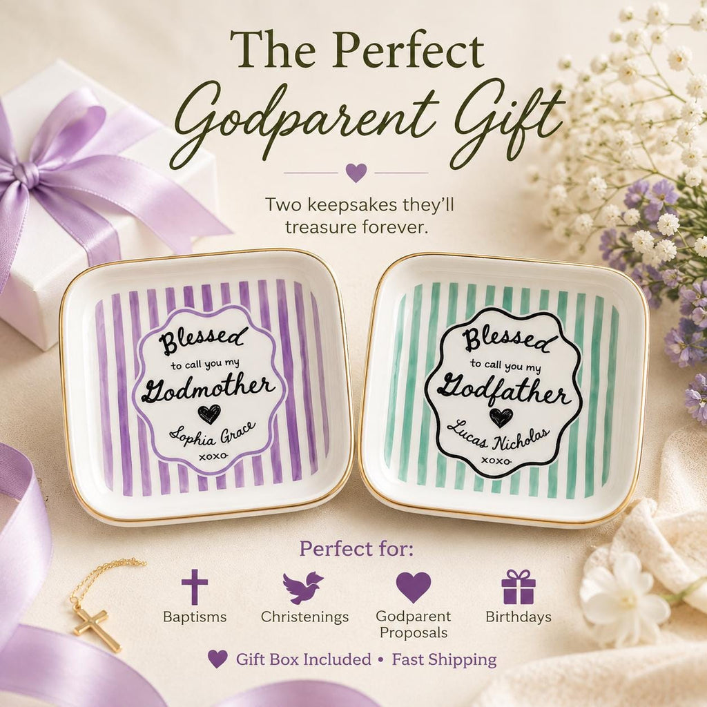 Godmother Proposal Jewelry Dish, Custom Godparent Appreciation Gift, Pregnancy Announcement Keepsake, Baptism Gift for Godmother