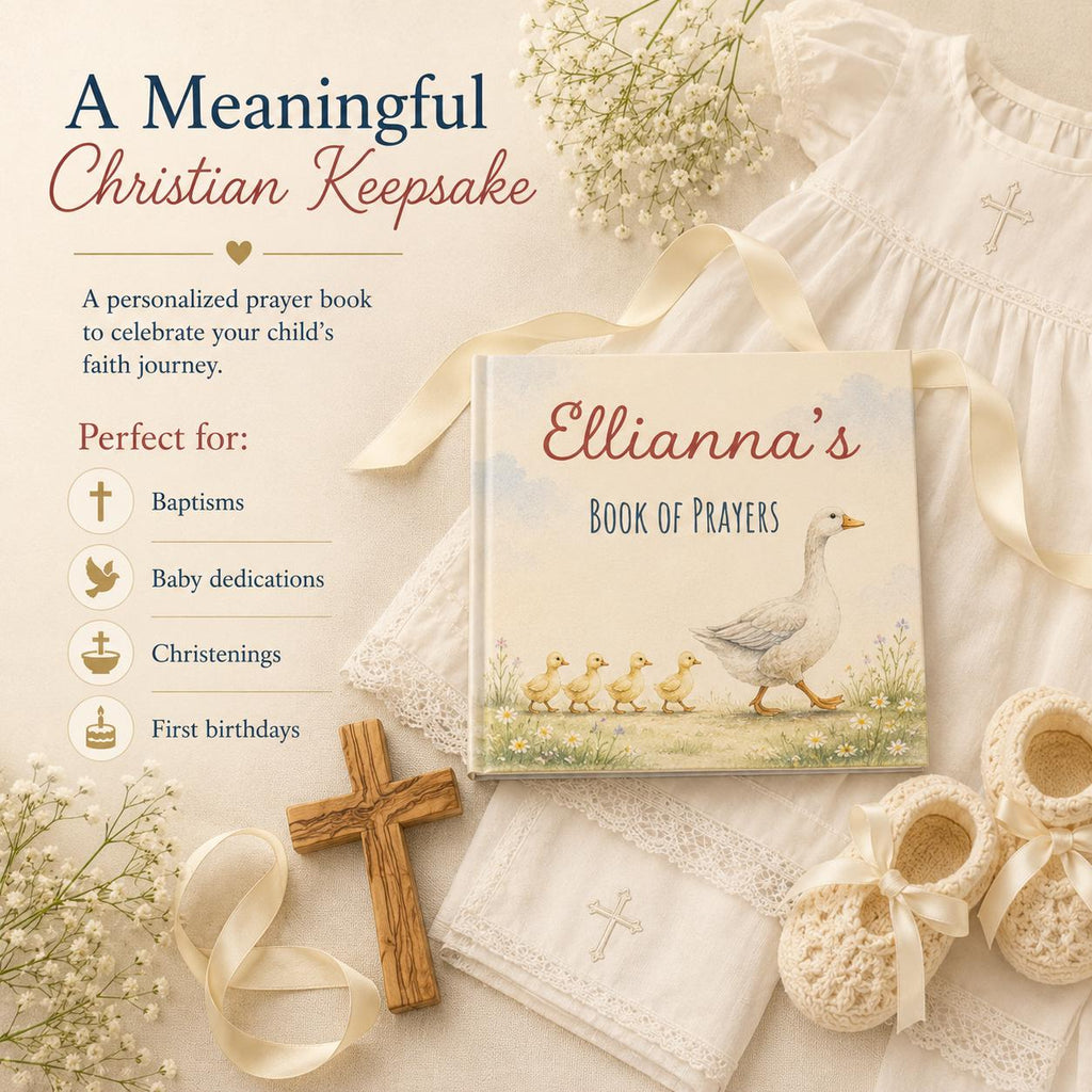 Personalized First Prayer Book for Kids, Christian Bedtime Prayers, Baptism Gift