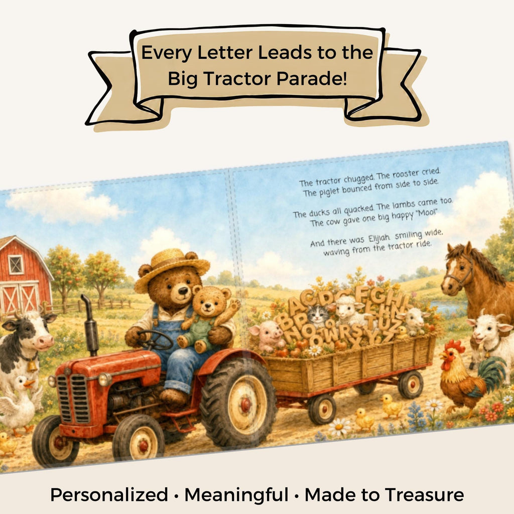Personalized ABC Farm Adventure Book, Custom Name Story, Animal Book Kids, Toddler Birthday Gift, Personalized Storybook, Alphabet