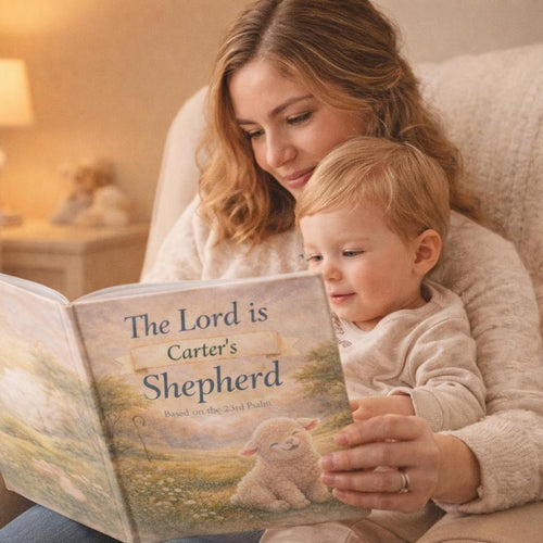 Personalized Baby Book, Psalm 23 Watercolor Storybook, Baptism Gift for Boy or Girl, Cristian Bedtime Book, Gift for Godson or Goddaughter
