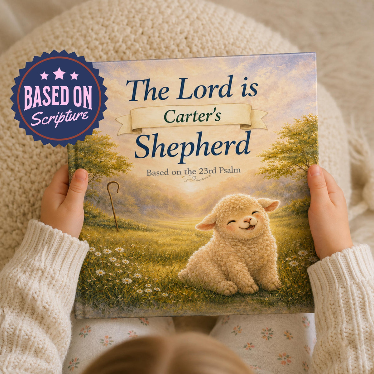 Personalized Baby Book, Psalm 23 Watercolor Storybook, Baptism Gift for Boy or Girl, Cristian Bedtime Book, Gift for Godson or Goddaughter