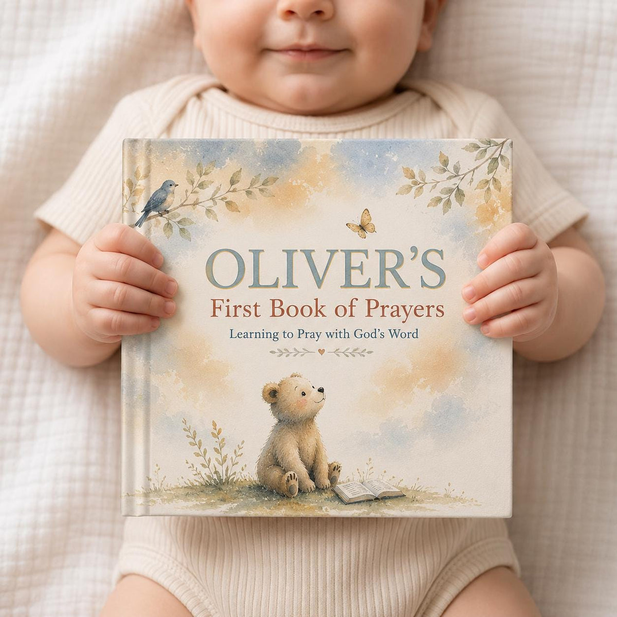 Personalized First Prayer Book for Kids | Scripture-Based Prayers | Custom Name Children's Hardcover | Baptism Christening Gift