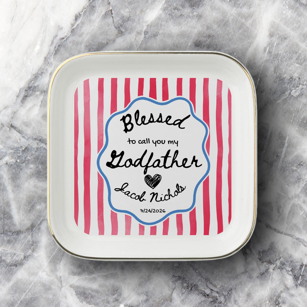 Godmother Proposal Jewelry Dish, Custom Godparent Appreciation Gift, Pregnancy Announcement Keepsake, Baptism Gift for Godmother
