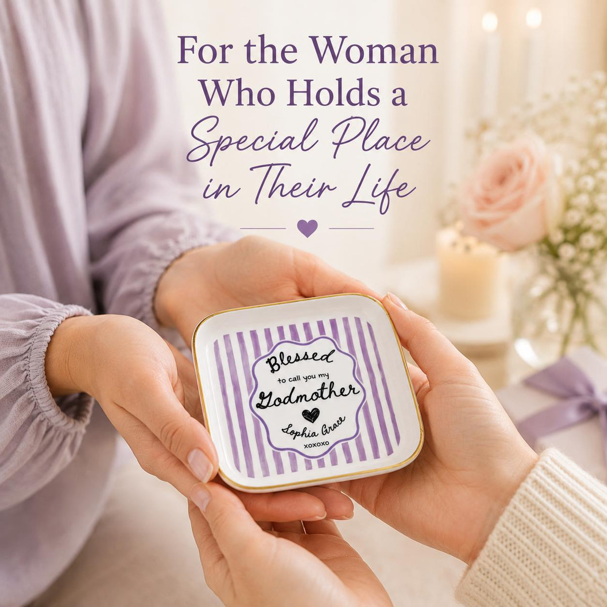 Godmother Proposal Jewelry Dish, Custom Godparent Appreciation Gift, Pregnancy Announcement Keepsake, Baptism Gift for Godmother