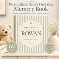Personalized Baby Milestone First Year Book for New Baby and Baby Shower